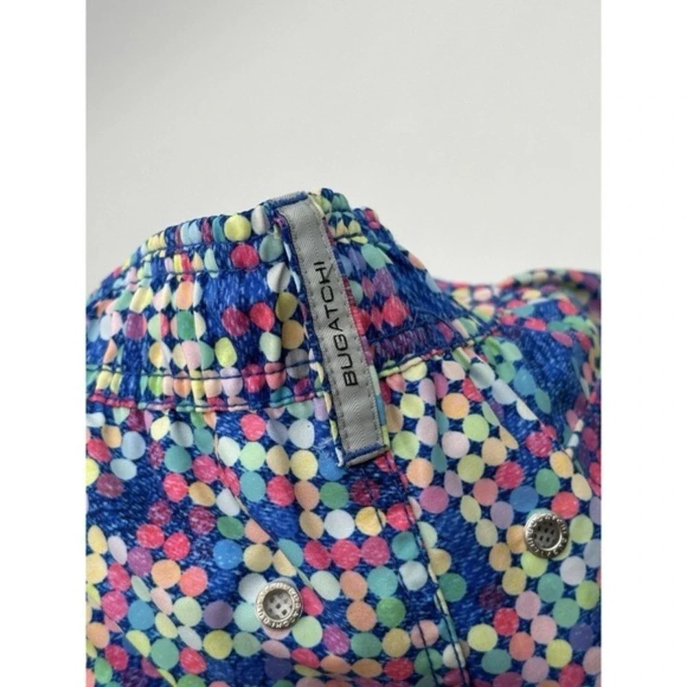 Bugatchi Uomo Mens Multicolor Dot Pixel Print Swim‎ Trunks Mesh Lined Shorts M